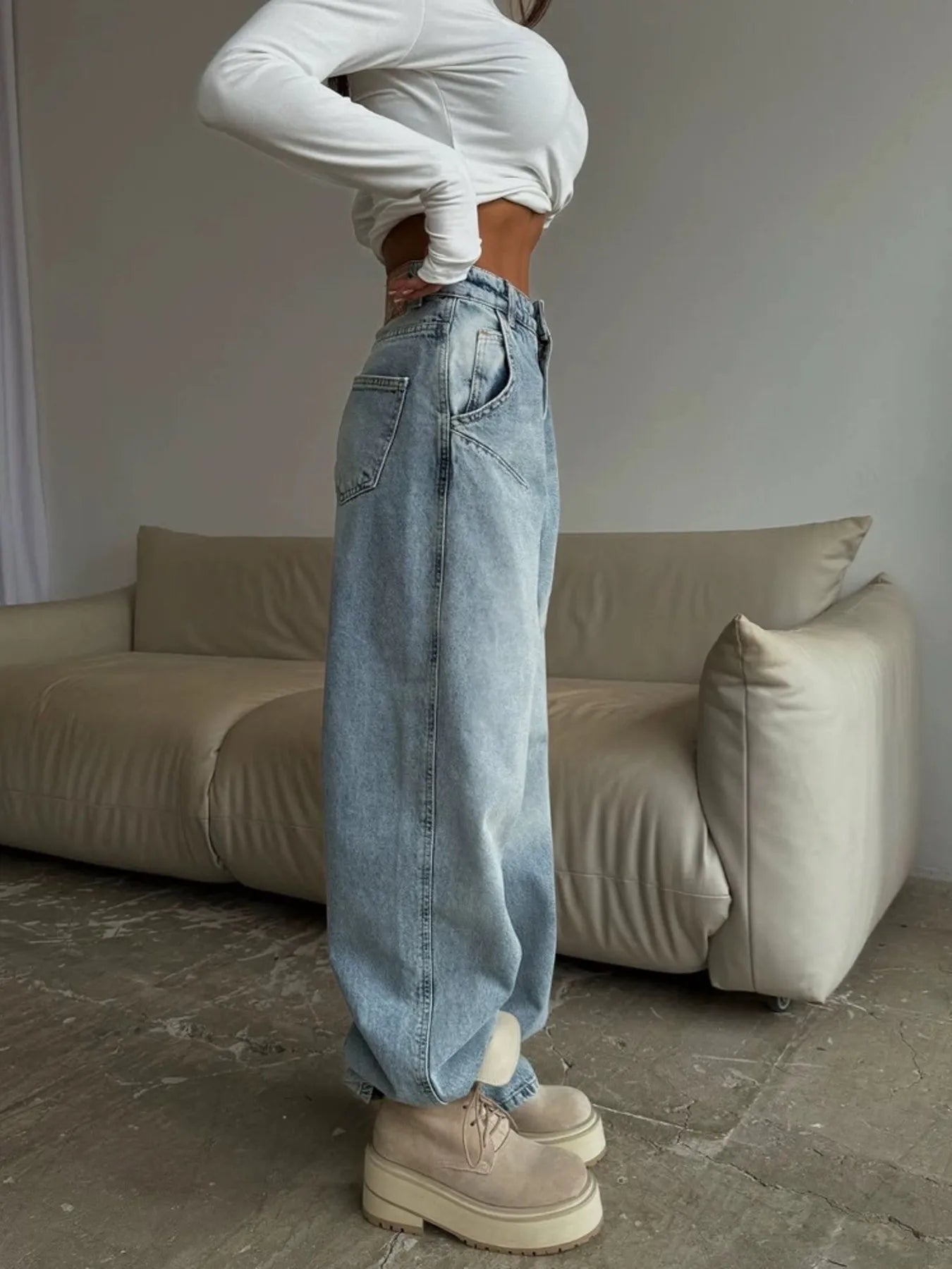 Wide Leg Jeans - Casual Fit Clothes