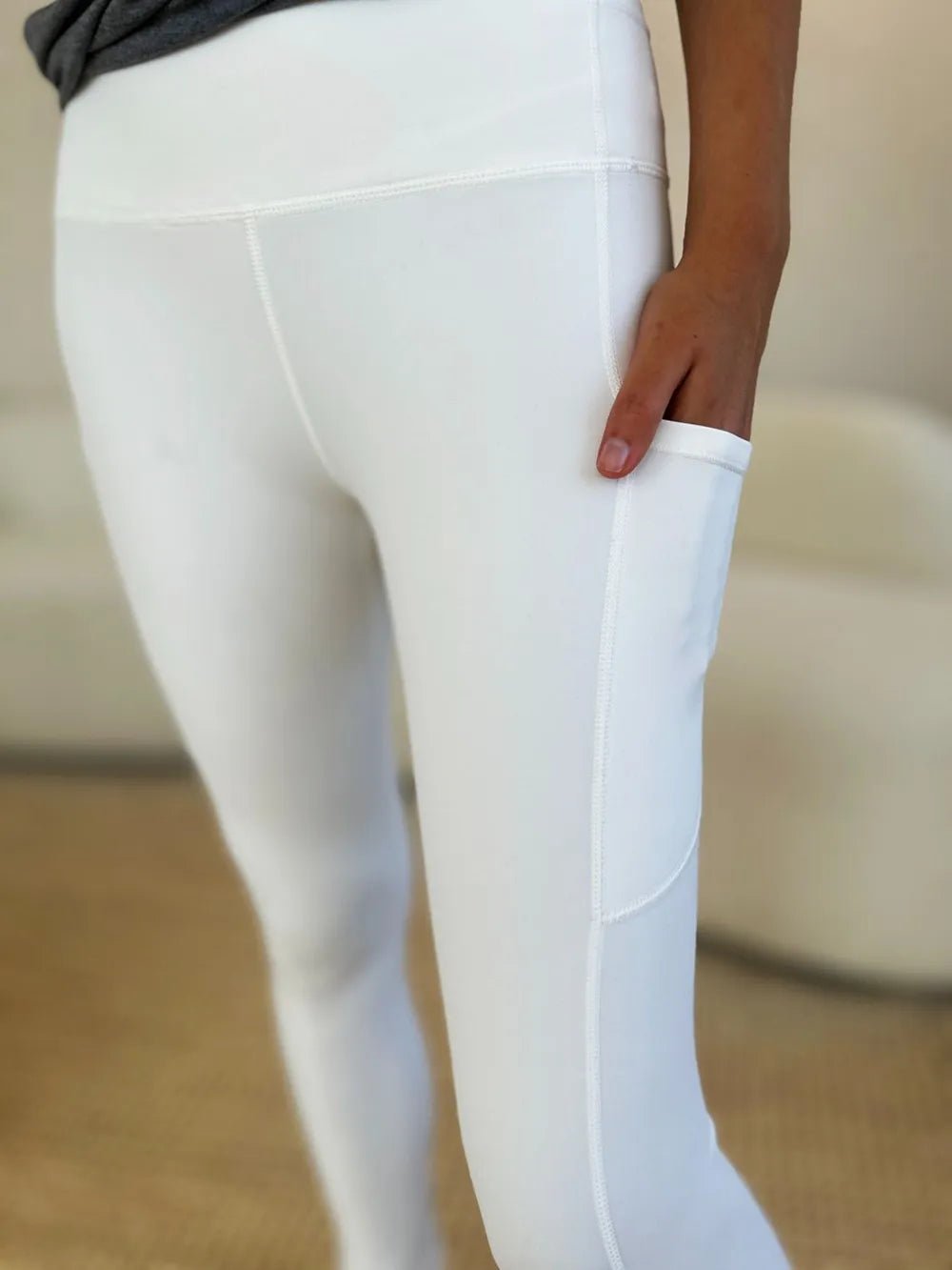 Wide Waistband Sports Leggings - Casual Fit Clothes