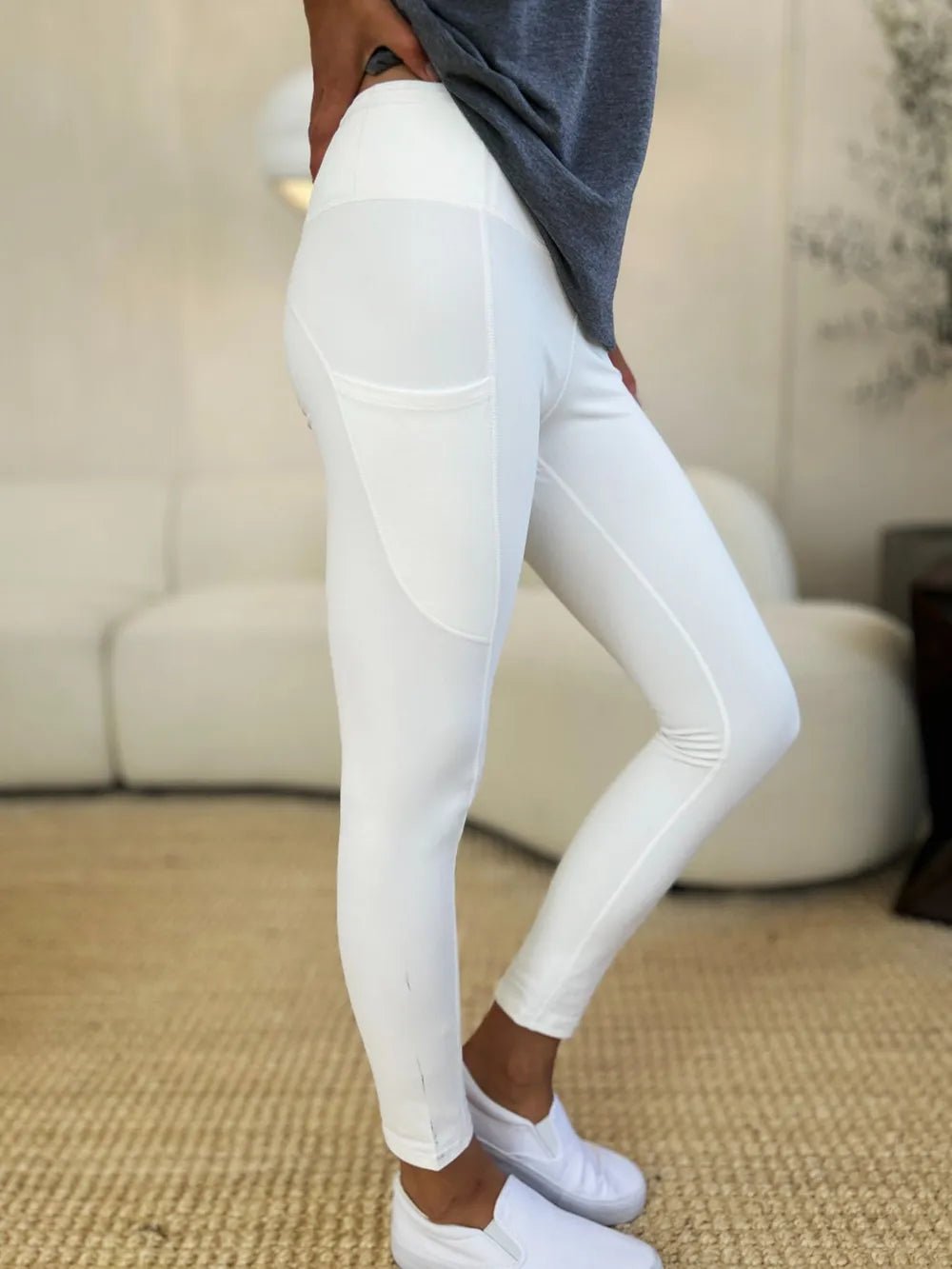 Wide Waistband Sports Leggings - Casual Fit Clothes