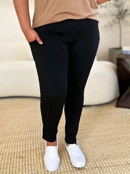 Wide Waistband Sports Leggings - Casual Fit Clothes
