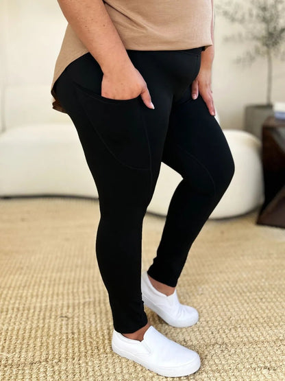 Wide Waistband Sports Leggings - Casual Fit Clothes
