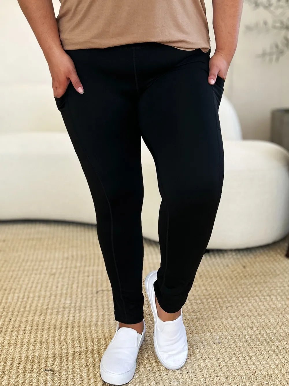 Wide Waistband Sports Leggings - Casual Fit Clothes
