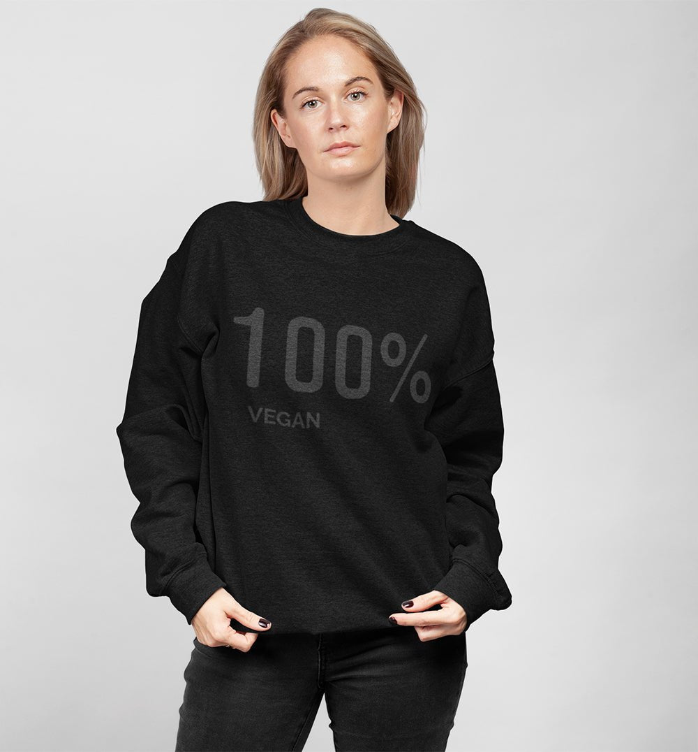 Womens 100% Vegan Logo Sweatshirt - Casual Fit Clothes