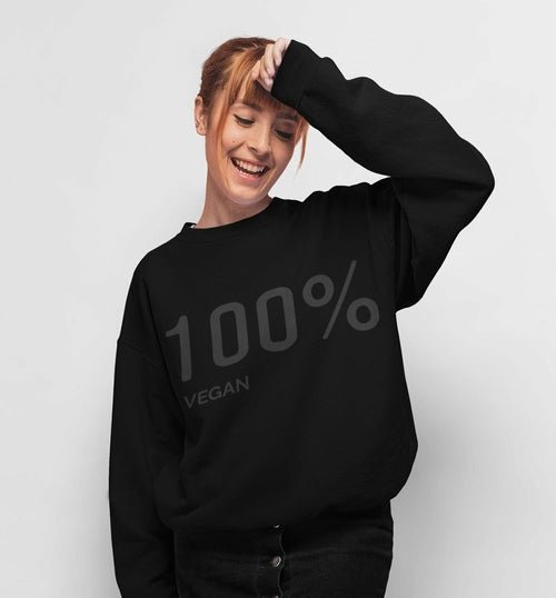 Womens 100% Vegan Logo Sweatshirt - Casual Fit Clothes