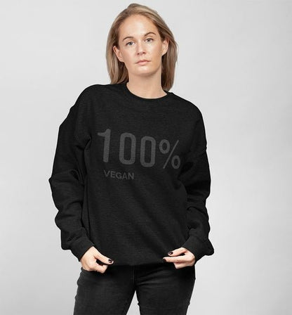 Womens 100% Vegan Logo Sweatshirt - Casual Fit Clothes