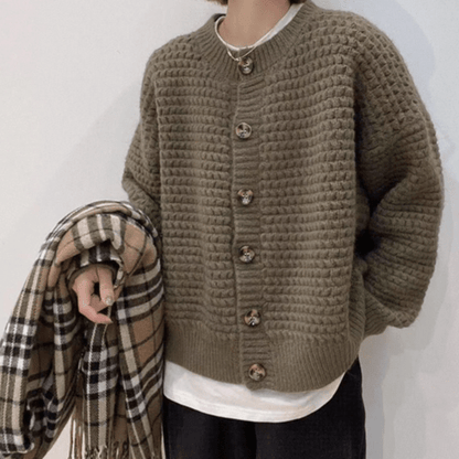 Womens Casual Button Down Knit Cardigan - Casual Fit Clothes