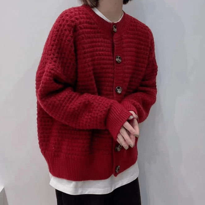 Womens Casual Button Down Knit Cardigan - Casual Fit Clothes