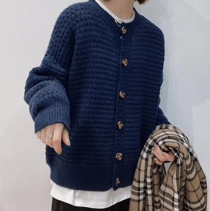 Womens Casual Button Down Knit Cardigan - Casual Fit Clothes