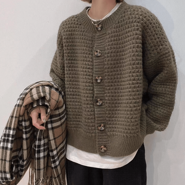 Womens Casual Button Down Knit Cardigan - Casual Fit Clothes