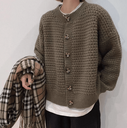 Womens Casual Button Down Knit Cardigan - Casual Fit Clothes