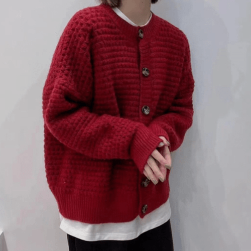 Womens Casual Button Down Knit Cardigan - Casual Fit Clothes