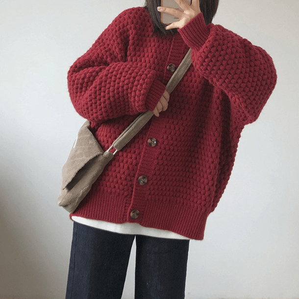 Womens Casual Button Down Knit Cardigan - Casual Fit Clothes