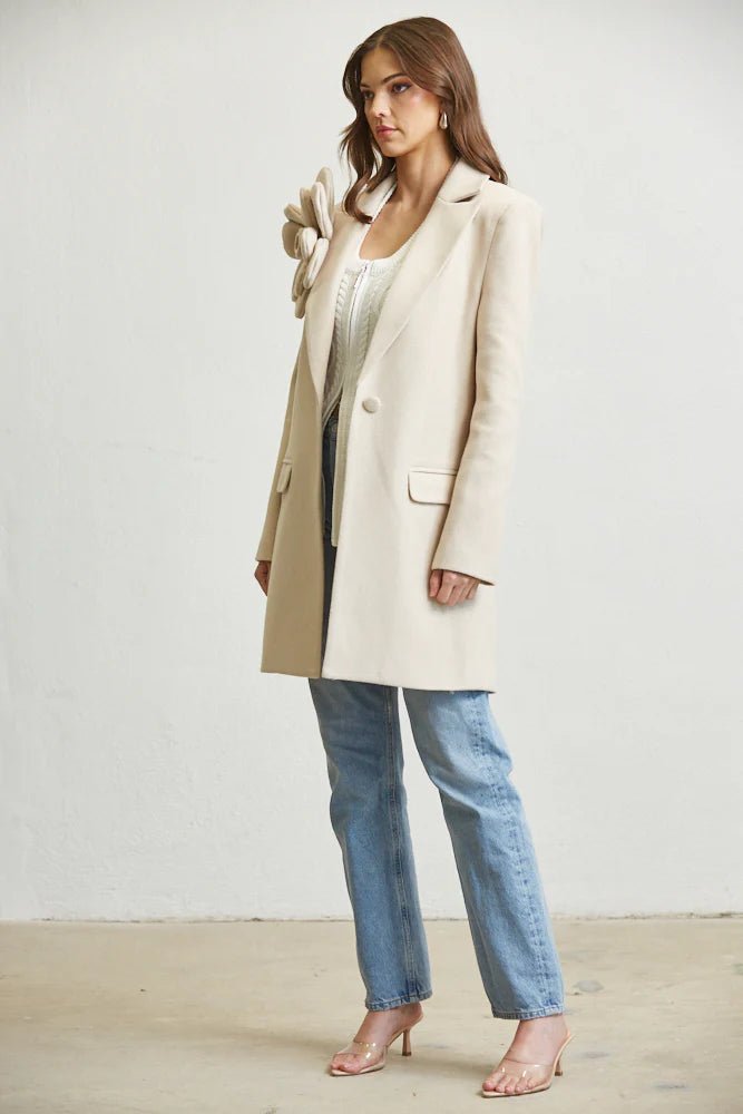 Women's Mid Length Coat by Rose Paulino - Casual Fit Clothes