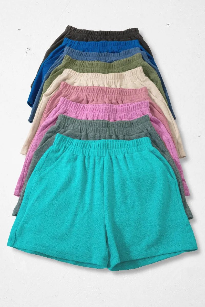 Zenana Cotton Slub Shorts - Casual Fit Clothes