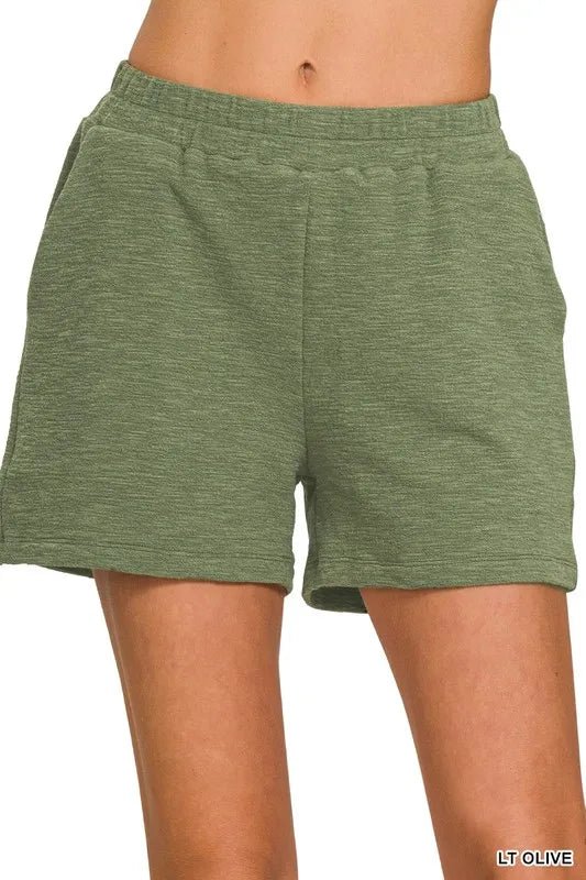 Zenana Cotton Slub Shorts - Casual Fit Clothes